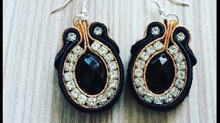 zarcillos con la técnica soutache Soutache earrings [upl. by Eissehc]