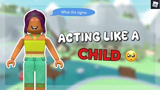 Acting like a child in Total Roblox Drama  Roblox [upl. by Kizzee]