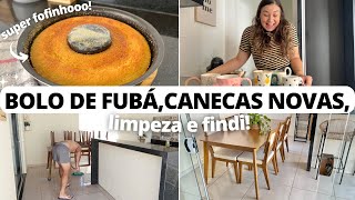 BOLO DE FUBÁ COM QUEIJO MUITO FÁCIL DE FAZER CANECAS NOVAS PARA MINHA COLEÇÃO E UM POUCO DO FINDI [upl. by Glynas]