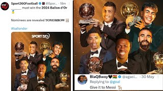 World react to who wins the 2024 ballon dor [upl. by Kcirted]