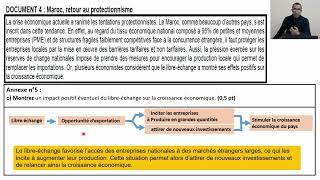 Examen National ECONOMIE GENERALE 2021 Dossier 1 Document 4 protectionnisme et libre échange [upl. by Iclehc]