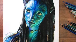 NeytiriZoe Saldana Avatar 2009  Speed drawing  drawholic [upl. by Fairfield]