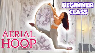 Beginner Aerial Hoop CLASS Conditioning 5 Lyra Moves and Easy Flow [upl. by Hubie903]