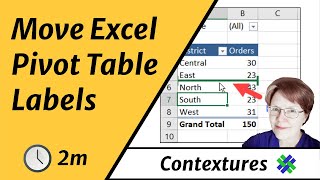 Manually Move Excel Pivot Table Labels [upl. by Tekcirk]