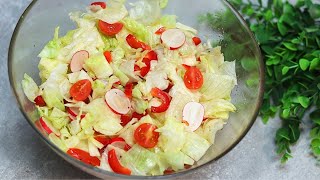 Knackiger Eisbergsalat mit Tomaten Paprika und Radieschen frisch leicht und lecker zum Grillen [upl. by Ariom4]