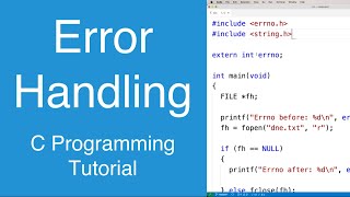 Error Handling  C Programming Tutorial [upl. by Meingolda]