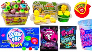 NEW Halloween Gummy Eye Balls Galaxy Cotton Candy SpongeBob Edible Slime Gummy Food Lunchables ASMR [upl. by Agemo]