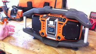 RIDGID Cordless Jobsite Radio R84082  Review  Tools In Action [upl. by Aihcropal702]