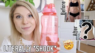 I drank a GALLON of WATER every day for a WEEK  weight loss  before amp after results [upl. by Jolie792]