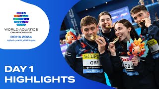 Day 1  Highlights  World Aquatics Championships  Doha 2024 [upl. by Waverly]