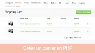 Tutoriel PHP  Créer un panier en PHP [upl. by Angeli]