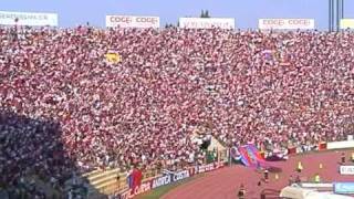 COREOGRAFIA Centenario Rossoblu BFC1909 Bologna Genoa 4 ottobre 2009 parte 1 [upl. by Initirb]