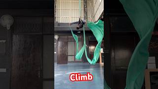 Aerial silk new Climb  Straddle climb on hammock newsong music hiphop aerialyogapractice [upl. by Bocyaj]