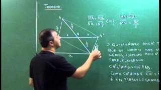 Geometria  Aula 31  Uma aplicação de propriedades de paralelogramos [upl. by Tabb198]