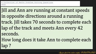 A Collection of Maths Problem Solving Questions446 Speed  Distance Time [upl. by Cyd]