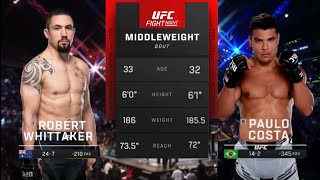 Robert Whittaker vs Paulo Costa  highlights before the match [upl. by Gabrila]