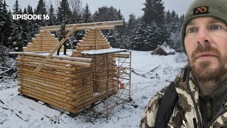 Winter Log Cabin Build on OffGrid Homestead EP16 [upl. by Scever]