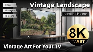 Vintage Landscape Art For Your TV  Camille Pissarro  1Hr of 8K HD Screensaver TV Art Slideshow [upl. by Eekcaj]