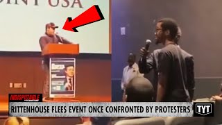 Kyle Rittenhouse FLEES Stage After Protesters Practice Free Speech During College Tour IND [upl. by Yssak]