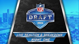 2024 NFL Draft Live Reaction amp Breakdown Round 1 [upl. by Meekah]