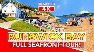 RUNSWICK BAY TOUR  4K Virtual Walking Tour of Runswick Bay Yorkshire England [upl. by Clarabelle]