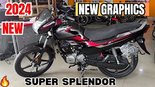 Finally Here is 2024 New Hero Super Splendor Detailed Review  New Graphics  New Updates  Price [upl. by Arzed]