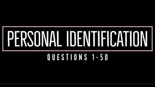 Practice Set PERSONAL IDENTIFICATION Questions 1 to 50 [upl. by Peggie]