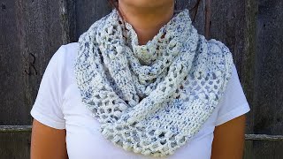 Speckled Infinity Scarf Crochet Tutorial [upl. by Macri]