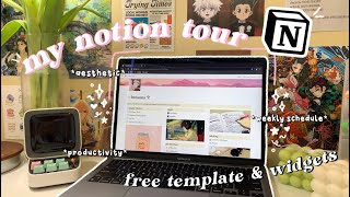 how i stay organized and productive as a college student  notion tour  free template 🌱 [upl. by Thorncombe152]