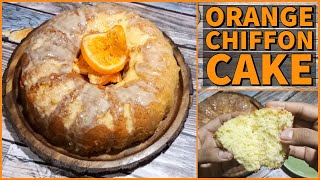 Orange Chiffon Cake with Orange Glaze  How to make Easy Orange Cake [upl. by Oicafinob]