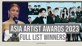 Full List Winners Of 2023 Asia Artist Awards AAA II AAA 2023 FULL WINNERS asiaartistawards2023 [upl. by Trojan599]