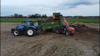 New Holland T6 180  Bergmann TWS 5210 S  Manitou  Miststreuen [upl. by Cherianne339]