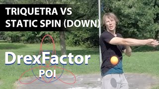 Poi Tutorial Triquetra vs Static Spin Down [upl. by Maleeny]