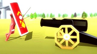 ELE ACHA QUE DEFENDE UM TIRO DE CANHÃO  Totally Accurate Battle Simulator 04 Pre Alpha [upl. by Elleimac]