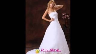 Strapless Wedding Dress Aline With Embroidery Over Skirt Public School [upl. by Reffineg]