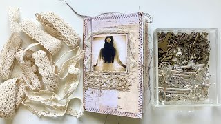 Tutorial Adding lace ribbon to junk journals from Beebeecraft [upl. by Emia]