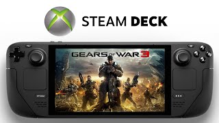 Gears of War 3 Steam Deck  Big Performance Boost  Xenia Canary  Xbox 360 [upl. by Delanos]