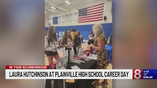 In Your Neighborhood Laura Hutchinson has booth at Plainville High School career day [upl. by Airres]