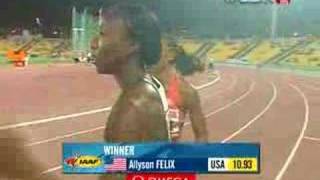 Allyson Felix wins the 100m [upl. by Omixam]