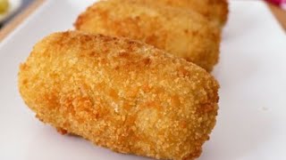 Receta para hacer croquetas caseras 👍🏽❤️ hechas en  Freidora silvercrest [upl. by Ynohta163]