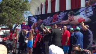 Chocolatito vs Cuadras weigh in [upl. by Ahsele]