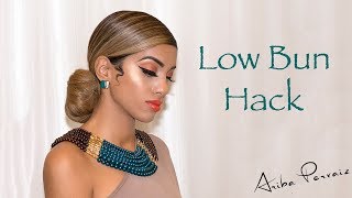 Low Bun Hack  Chignon  HAIR TUTORIAL  ARIBA PERVAIZ [upl. by Adihaj148]