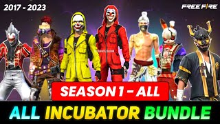 ALL INCUBATOR IN FREE FIRE  FREE FIRE ALL INCUBATOR  ALL INCUBATOR BUNDLE IN FREE FIRE [upl. by Trub]