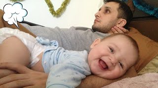 Funny Baby Videos  Funniest Baby Playing with Dad Moments [upl. by Ivzt]