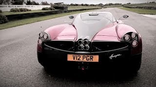 Pagani Zonda v Pagani Huayra  Italian hypercars on track at Goodwood [upl. by Nosnehpets]