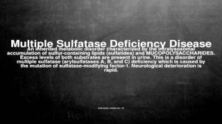 Medical vocabulary What does Multiple Sulfatase Deficiency Disease mean [upl. by Yrelav456]