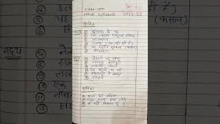 Hindi Syllabus 202223 class 10th Hindi grammar syllabus class 10 [upl. by Akemyt]