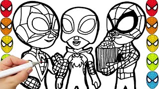 Spider man Team Coloring Pages spider man coloring pages marvel drawing coloring avengers draw 120 [upl. by Etnuad]