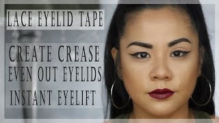 BEST EYELID TAPE  Create Crease Even Out EyelidsInstant EyeliftMelanie Jennings [upl. by Aeynod331]