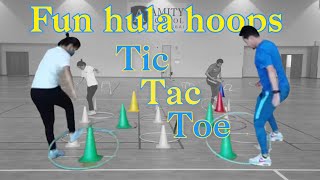 Fun hula hoops tic tac toe  pegames  physed games [upl. by Poore]